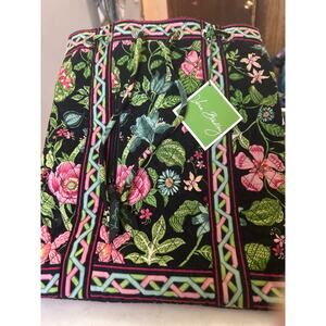 Vera Bradley Botanica Drawstring Backpack Quilted Cotton Backsack